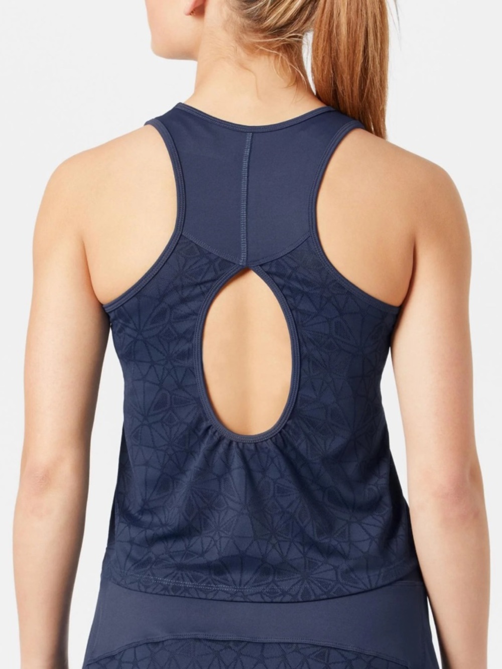 Lija Elite Baton Tank Size Small Navy Tennis Athletic Top Racerback